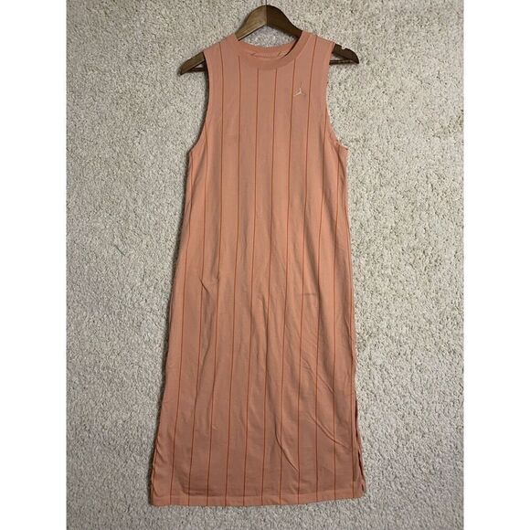 Air Jordan (Her)itage Pink Striped Loose Fit Midi Dress Womens XS Shift Pullover - Picture 4 of 10